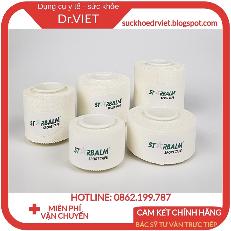 BĂNG VẢI THỂ THAO STARBALM HÀ LAN CHÍNH HÃNG BẢO VỆ VÀ HỖ TRỢ CƠ, KHỚP KHI TẬP LUYỆN, CHƠI THỂ THAO HIỆU QUẢ