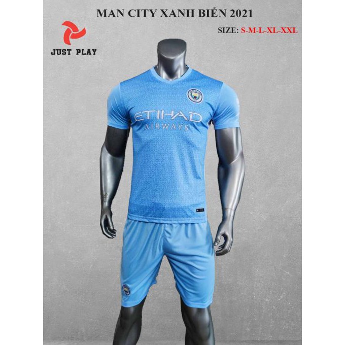 Áo Man City 2020 - 2021 xanh biển mới nhất