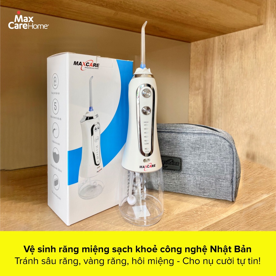 [Combo giảm 100k] Máy tăm nước cầm tay làm sạch răng Maxcare Max456S + Máy đẩy tinh chất Maxcare Max888 (Ưu đãi tháng 7)