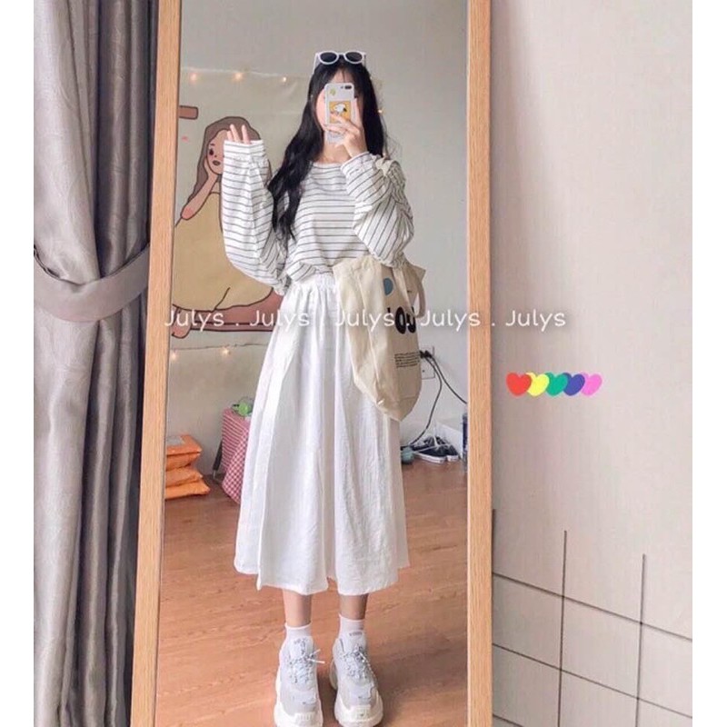 [GIÁ HUỶ DIỆT] Chân Váy Trơn Dáng Dài 3 Màu - Chân Váy Vintage Phong Cách Hàn Quốc(ảnh thật chụp gương) | BigBuy360 - bigbuy360.vn