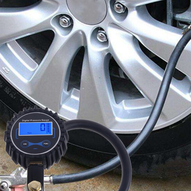 Bơm Lốp Xe Hơi Kỹ Thuật Số Có Đồng Hồ Đo Áp Suất Không Khí 32cm 12 &quot;