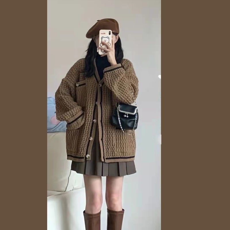 [KÈM ẢNH THẬT] SET ÁO CARDIGAN VÀ CHÂN VÁY PHONG CÁCH VINTAGE 2023