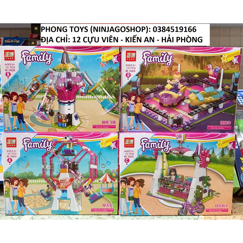 Lắp ráp xếp hình lego FRIENDS Family 5583 : Set 4 bộ khu vui chơi - trò chơi mạo hiểm cho bé gái