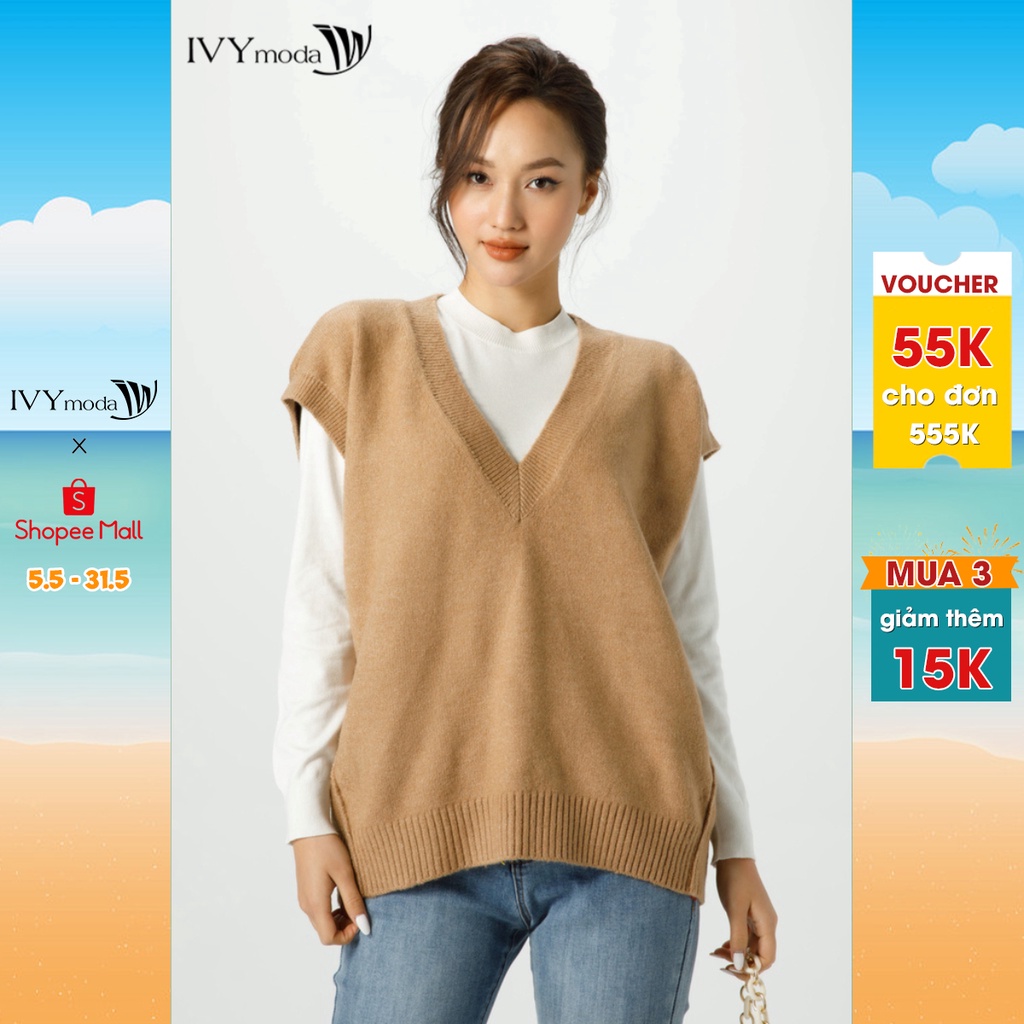 Áo Gile len cổ V nữ IVY moda MS 56T0073