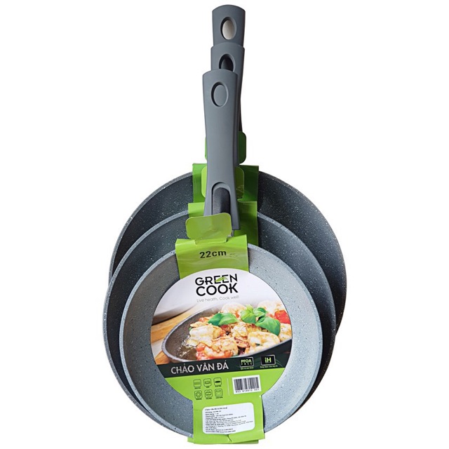 [video sp] Chảo chống dính tráng đá Cao cấp Green Cook 22cm