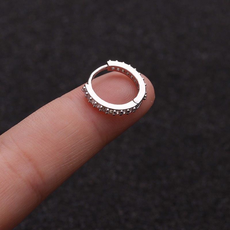 Khuyên Tai Nữ Bông Tai Tròn Đính Đá Nhân Tạo Lấp Lánh