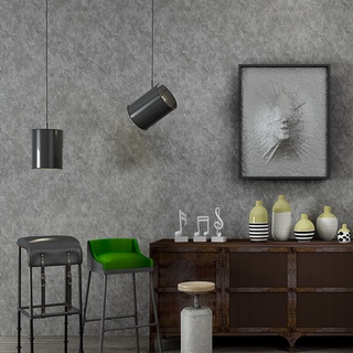 Giấy dán tường màu xám xi măng chống thấm nước trang trí phòng khách kiểu retro