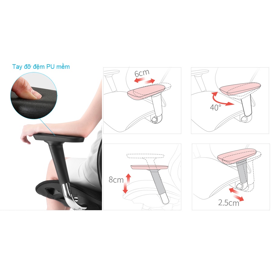 SIHOO V1 - Ghế lưới văn phòng thiết kế công thái học Ergonomic, đỡ thắt lưng
