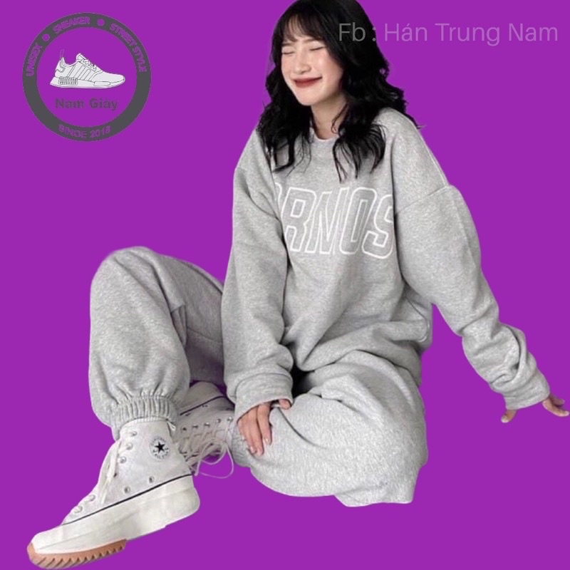 Set Nỉ Cosmos PEONYB Unisex 🌸 Bộ đồ quần ống boom áo dài tay hoodie form rộng nam nữ Ulzzang 🌸