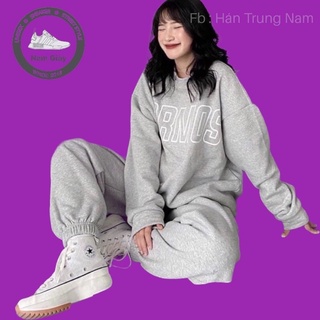 Set Nỉ Cosmos PEONYB Unisex 🌸 Bộ đồ quần ống boom áo dài tay hoodie form rộng nam nữ Ulzzang 🌸