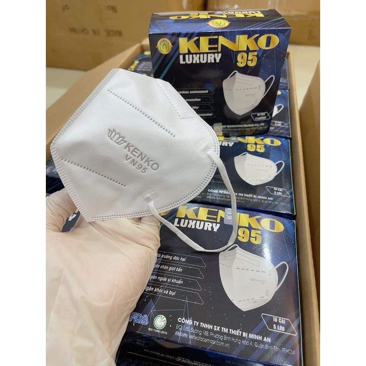 Hộp khẩu trang N95, KN95 có van, không van chính hãng công ty 5 lớp