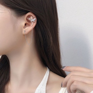 Khuyên tai, Bông tai nữ bạc 925 cao cấp hình bướm Hồ điệp dài xinh xắn, sang chảnh K66 (1 chiếc)| TRANG SỨC BẠC HARMONY