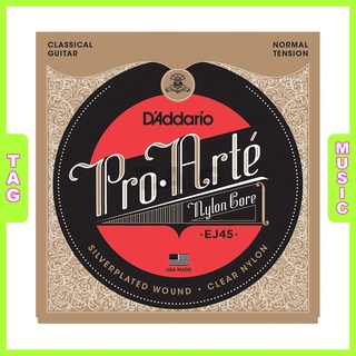 Dây nylon đàn Guitar Classic D’Addario EJ45 Pro-Arte Clear, Silverplated Wound, Normal Tension chính hãng USA