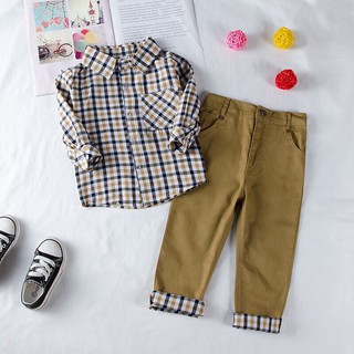 Set áo phông+ sơ mi+ quần kaki