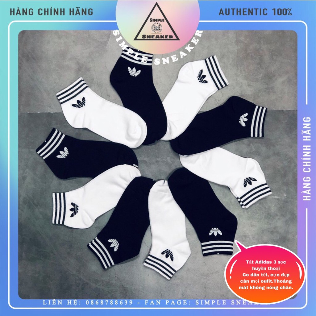 Tất Adidas FREESHIP Vớ Nam Nữ Unisex - Tất Adidas Cổ Thấp Cao Cấp Cực Đẹp