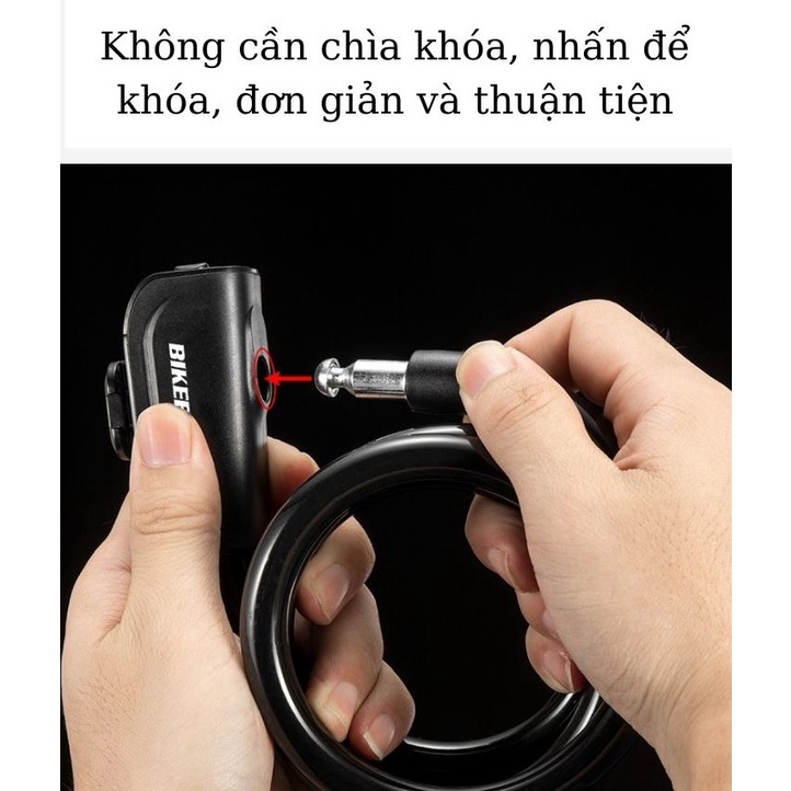 Ổ Khóa Xe Đạp Chống Trộm Cao Cấp, Khóa Dây Gắn Yên Xe Đạp Bikeboy