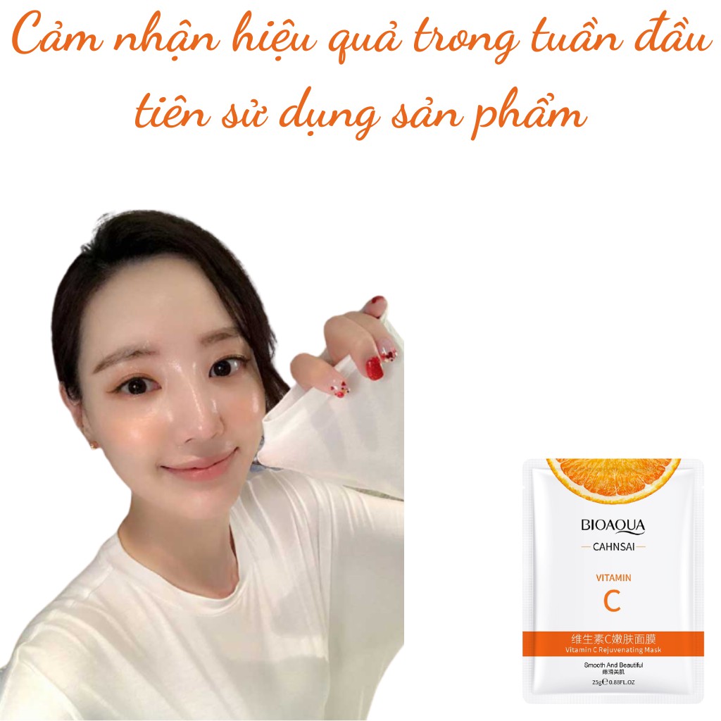 Mặt nạ trái cây dưỡng trắng sáng da cấp ẩm hoa quả vitamin C mask BIOAQUA nội địa Trung | BigBuy360 - bigbuy360.vn