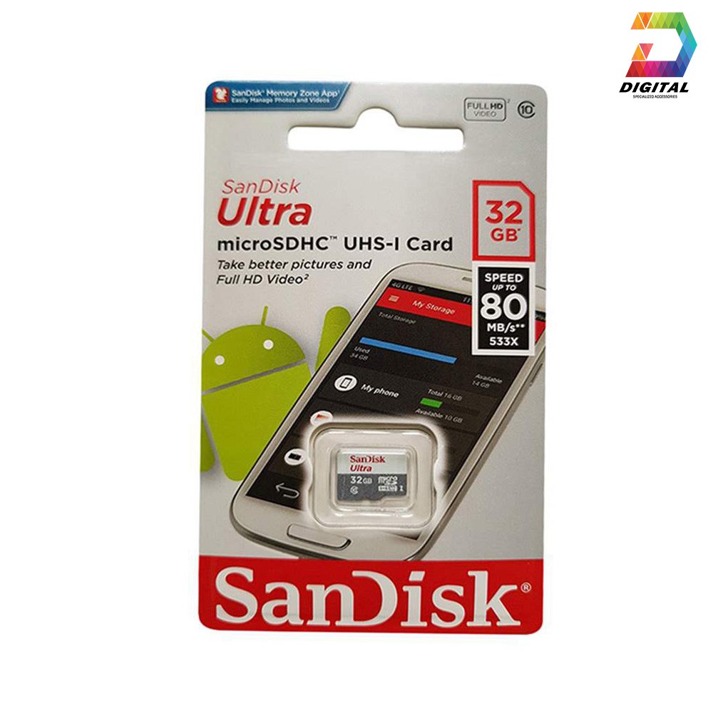 Thẻ Nhớ SanDisk Ultra 32GB 100MB/s MicroSDXC UHS-I A1 Chính Hãng