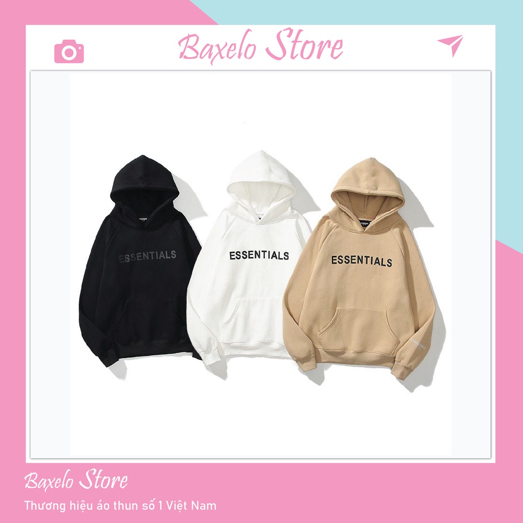 Áo Hoodie Essentials Nam Nữ Form Form Rộng Khoác Nỉ Sweater Unisex In Phản Quang Nỉ Sweater Unisex