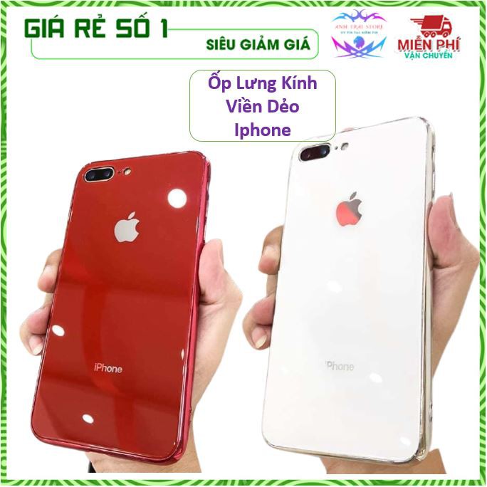 [Xả Hàng] ỐP LƯNG KÍNH IPHONE - Ốp viền dẻo cùng màu Iphone 11 Pro Max xs max X XS xr 8plus 7plus 8 7 6 6plus