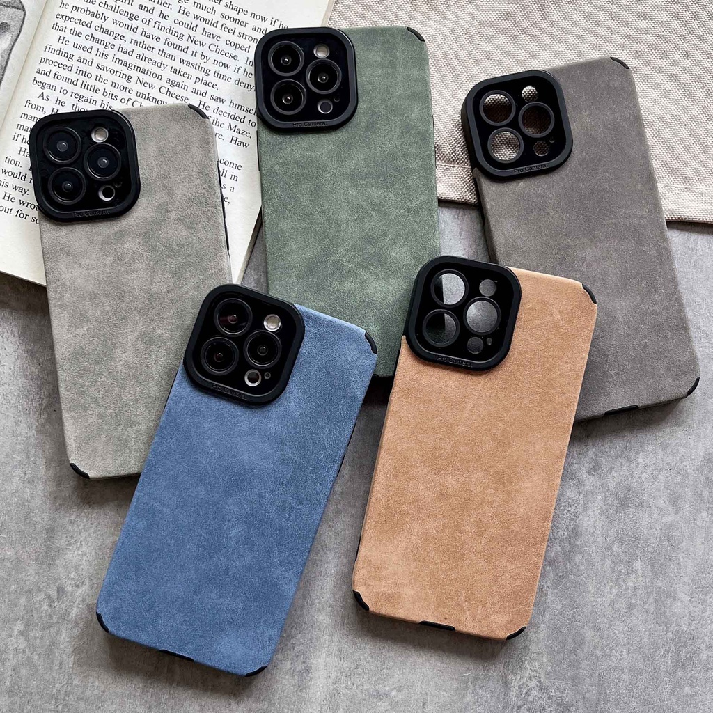 Ốp Điện Thoại Da Lộn Sang Trọng Cho iPhone 14ProMax 13 12Pro 11Promax XSMAX XR 7P / 8P