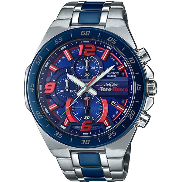 Đồng Hồ Nam Casio EFR-564TR-2A - Quartz - Dây Kim Loại ( Dây Demi, Mặt Xanh Đỏ )
