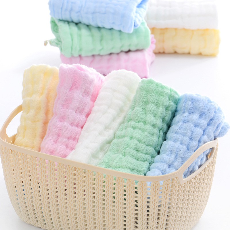 Khăn Lau Vải Cotton Dày 6 Lớp Dáng Vuông Dành Cho Bé