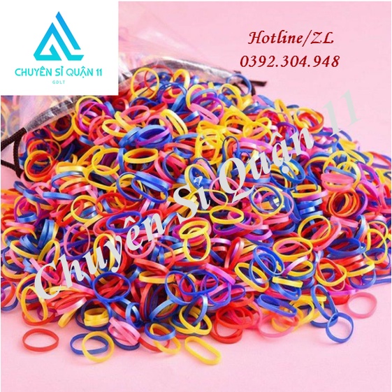 Set 4000 dây chun cột tóc cho bé , thun cột tóc nhiều màu + túi dây rút, phụ kiện tóc GD575-Thun4K