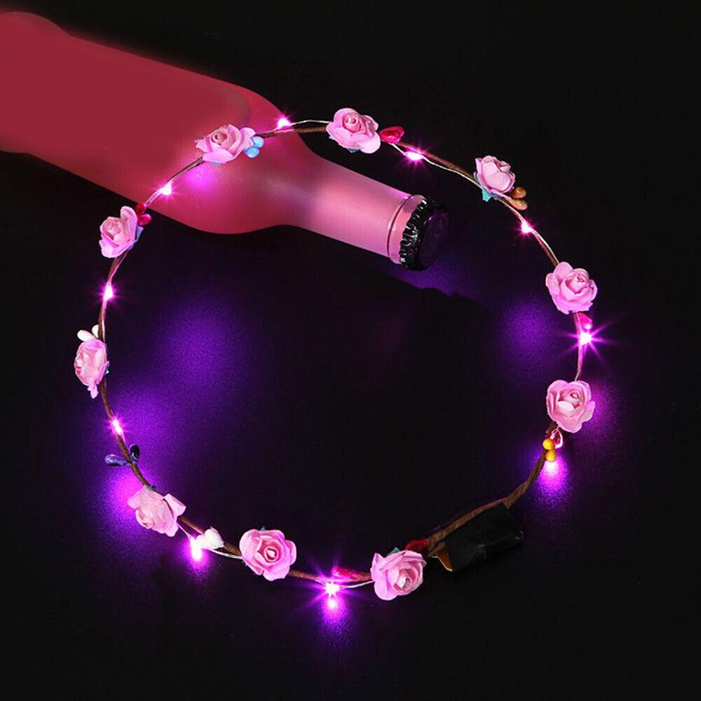SUSANS Set 10 Vòng Hoa Đội Đầu Có Đèn LED Phát Sáng Độc Đáo
