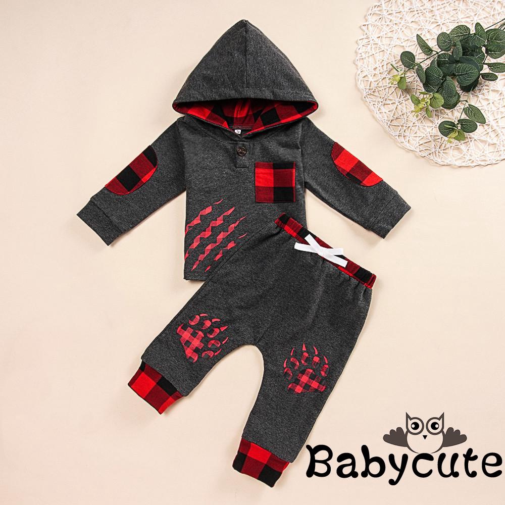 ✪B-BToddler Baby Boy Girls Clothes Warm Hooded Sweatshirt+Pants Outfit