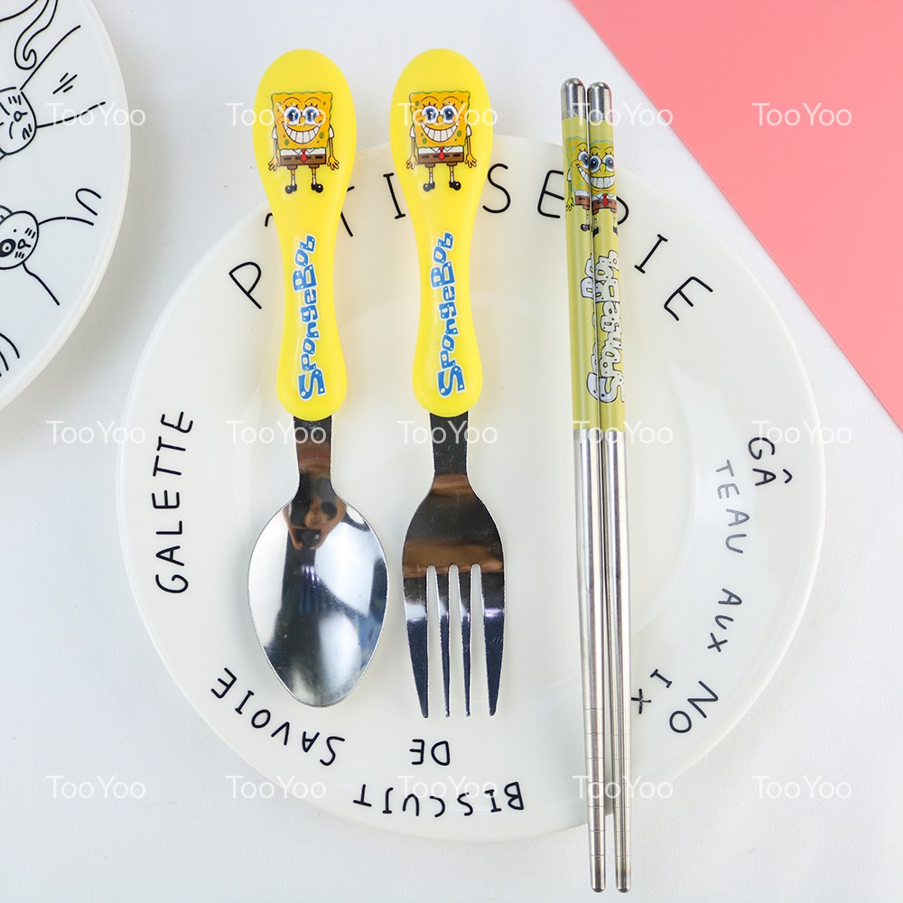 Hộp muỗng nĩa đũa trẻ em nhiều mẫu dễ thương cute TooYoo BK00401