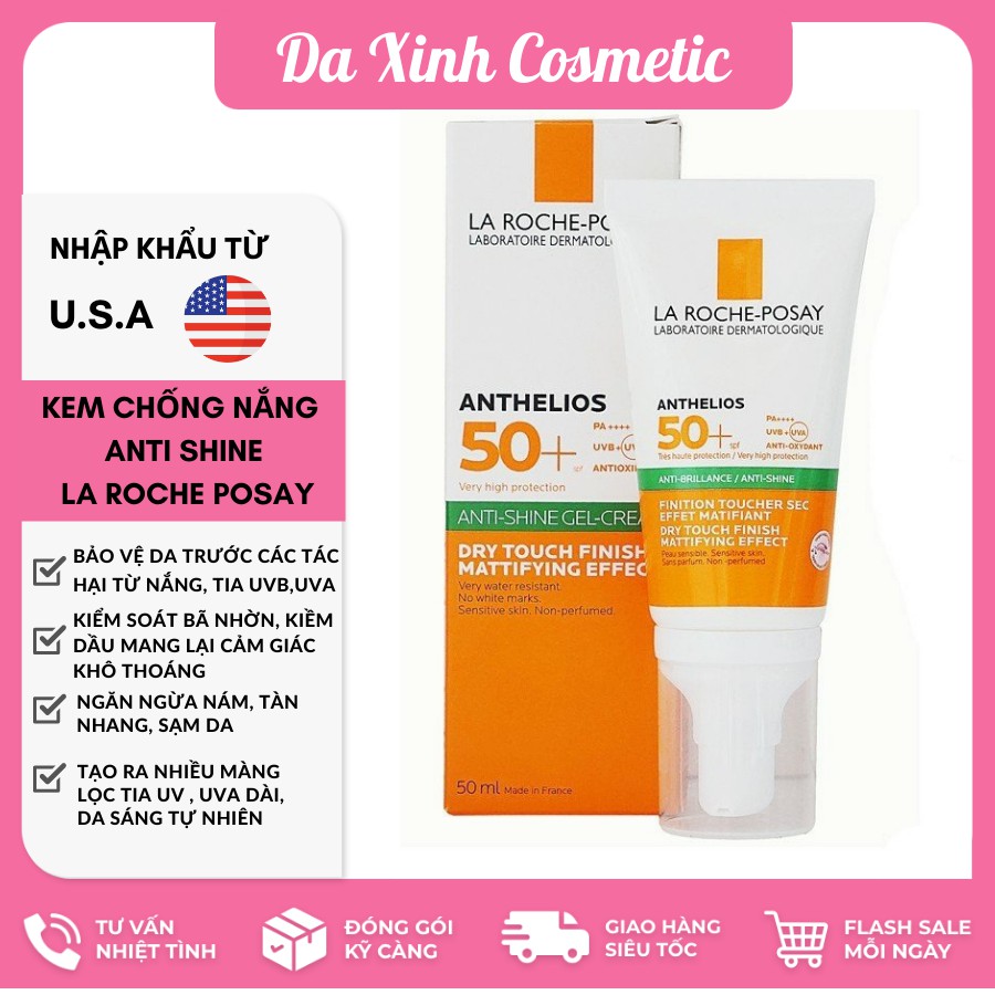 ✅ (HÀNG CHUẨN AUTHENTIC) KEM CHỐNG NẮNG LA ROCHE POSAY ANTI-SHINE ANTHELIOS XL DRY TOUCH SPF50+ | BigBuy360 - bigbuy360.vn