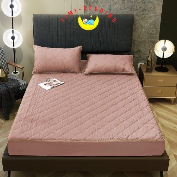 Bộ ga gối lụa 80s thêu chữ XL trần bông cao cấp, nhập khẩu, chính hãng và mát mẻ - Timibedding