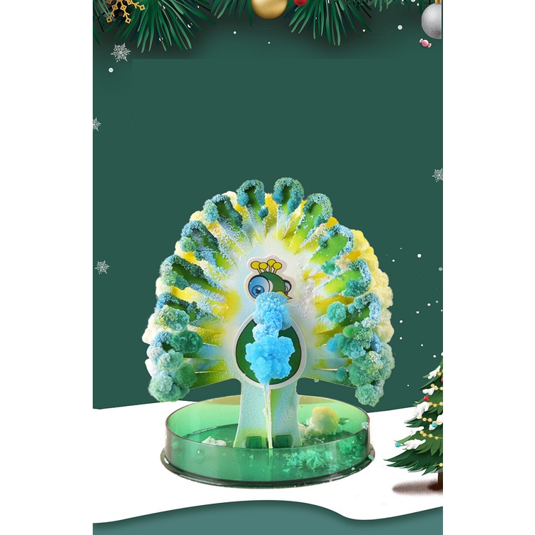 Đồ chơi nuôi tinh thể con công mọc lông sặc sỡ (Magic Peacock) - Tinh thể KDP /  ADP