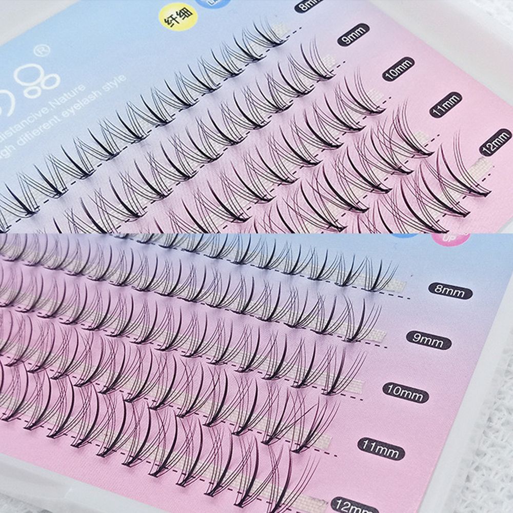 [Hàng mới về] Hộp 100 cụm lông mi giả 3D hình quạt sợi mềm cuống mi trung bình dùng để nối lông mi dài lâu