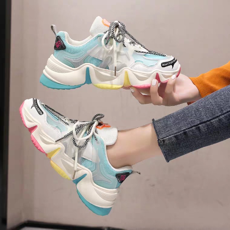 Giày Thể Thao Nữ👟Hot Trend👟, Giày Sneaker Nữ Ulzzang Đế 3 Màu Siêu Đẹp