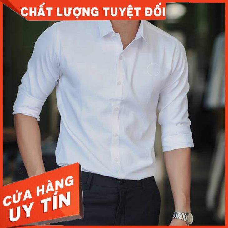 Áo sơ mi nam Cổ Bẻ Vải Lụa Thái chống nhăn (CAM KẾT ẢNH THẬT)-Dáng ôm Body Hàn Quốc đẹp - Hàng nhập khẩu