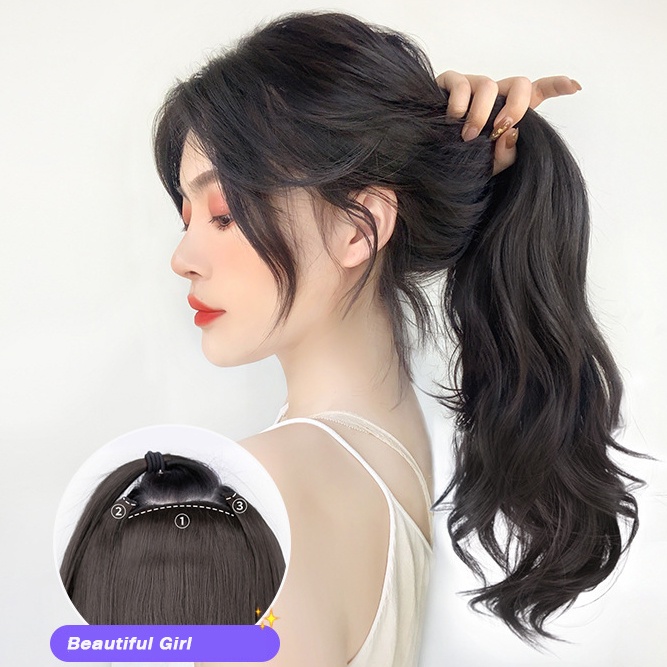 Tóc Giả Dài Uốn Xoăn Tự Nhiên Cho Nữ