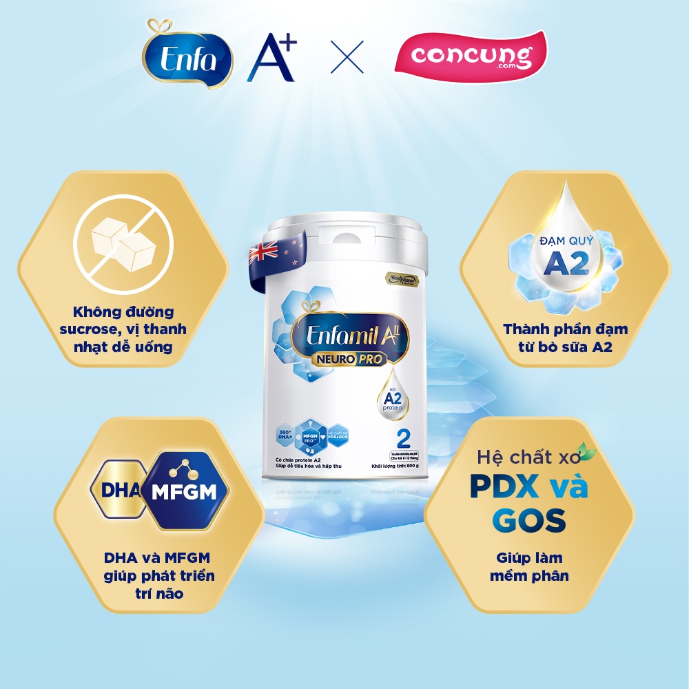 Sữa Enfamil AII NeuroPro 2 Follow Up Formula cho bé từ 6-12 tháng tuổi 800g