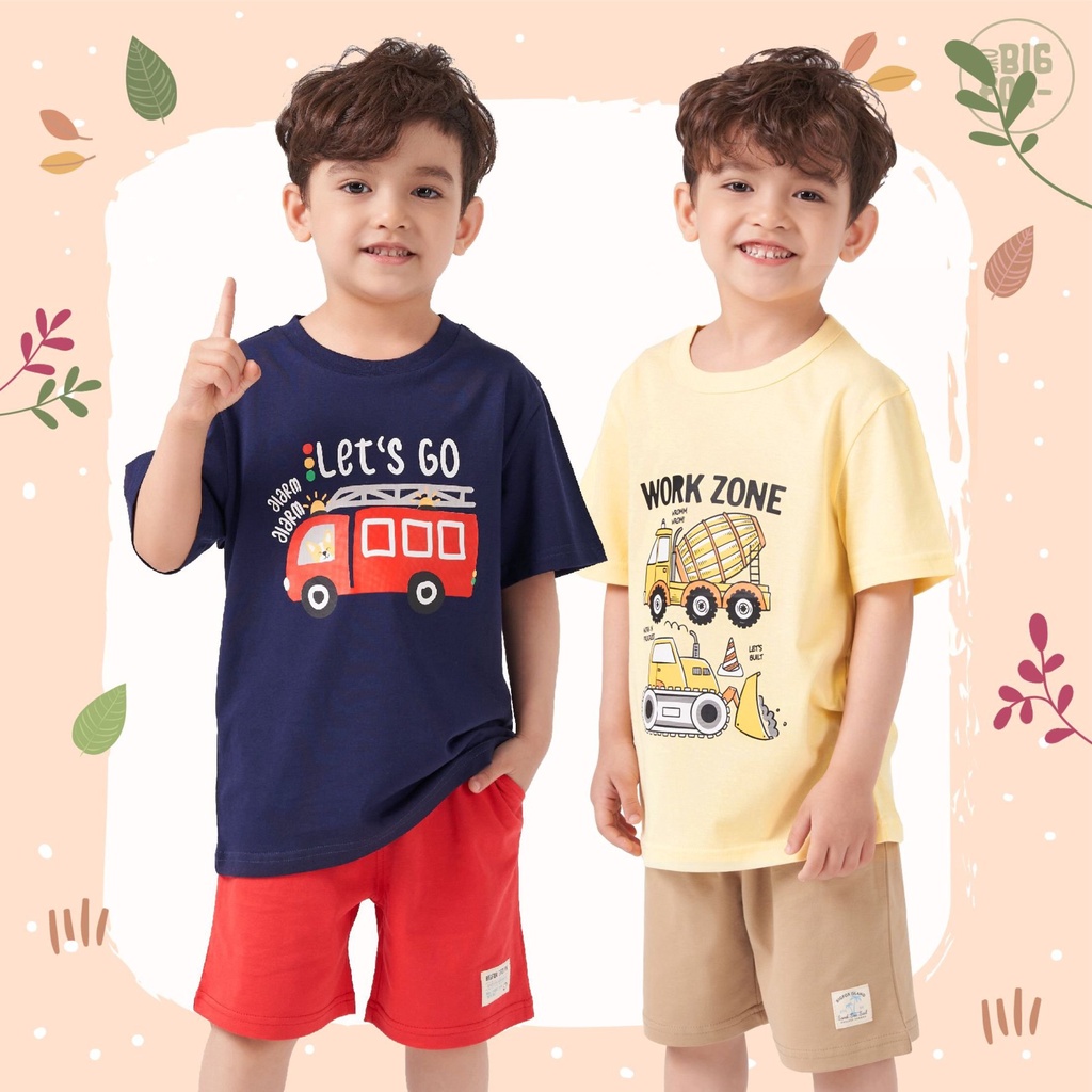 Áo phông bé trai BIGFOX - MISS MEOW, áo thun cho bé chất liệu cotton mịn, 6 màu, size trẻ em 3,4,5,6,7,8 tuổi QATE 01