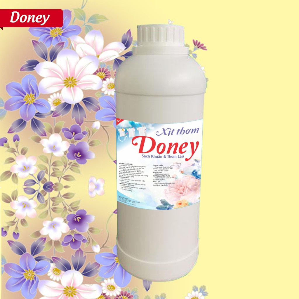 [Chai 1 lít] Xịt thơm quần áo Doney chuyên dụng cho tiệm giặt sấy, giặt là hương downy, comfort