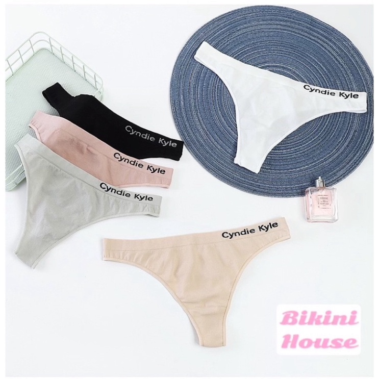 Quần Lót Nữ ❤️ Quần Lót Lọt Khe Sexy Cotton Co Giãn 4 Chiều phối viền chun chữ cá tính gợi cảm 7007 nội y xanh giá rẻ, c