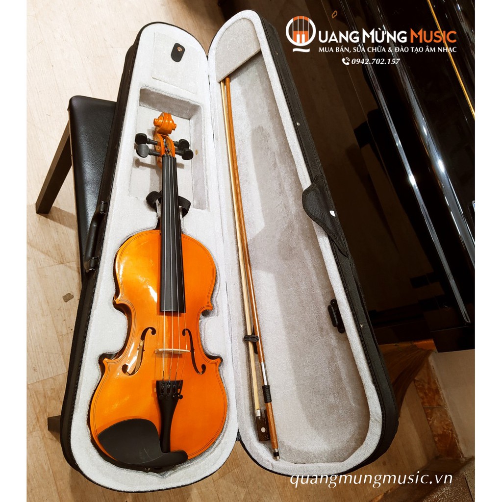 Đàn Violin Gỗ Thích Cao Cấp Full Box Size 4/4 Tặng kèm nhựa thông