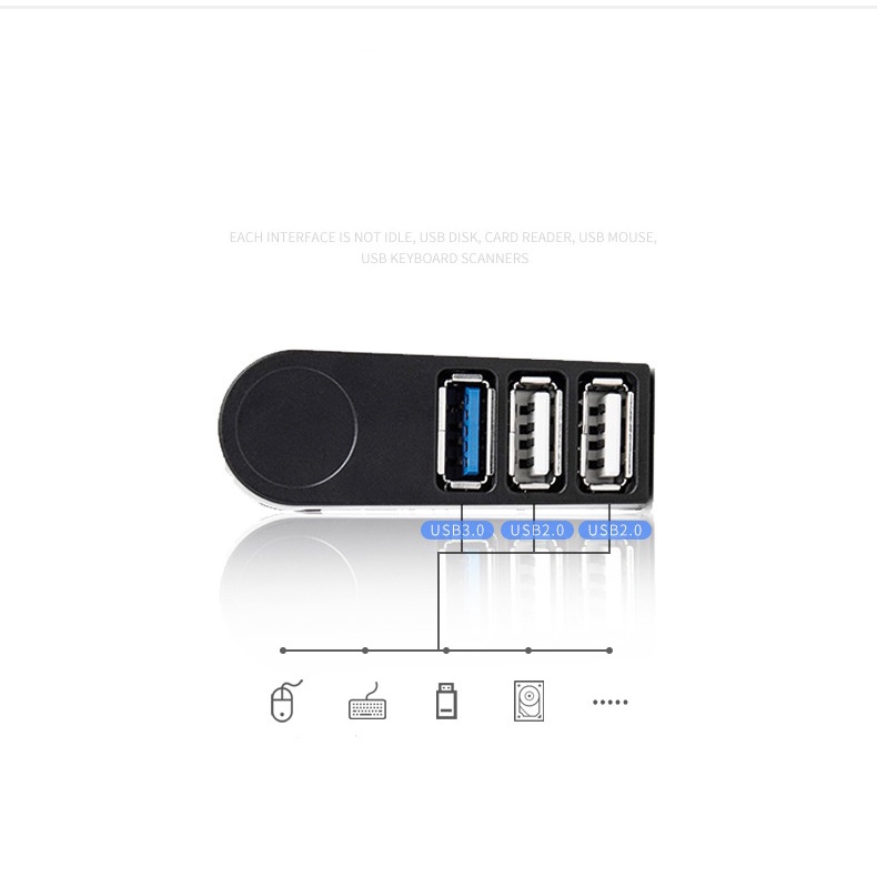 Bộ Chia 3 Cổng USB 3.0 Tốc Độ Cao Cho PC Laptop Ổ Đĩa U Điện Thoại