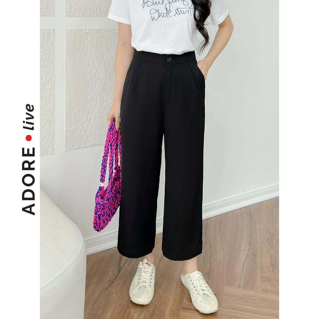 Quần Culottes casual style tuytsy đen và nâu lửng 323TR2009 ADORE DRESS