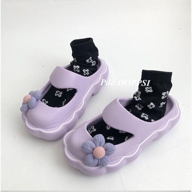 Dép Đế Xuồng Dày Dặn Đục Lỗ Thời Trang Mùa Hè Hàng Mới 2022 Dành Cho Bạn Nữ