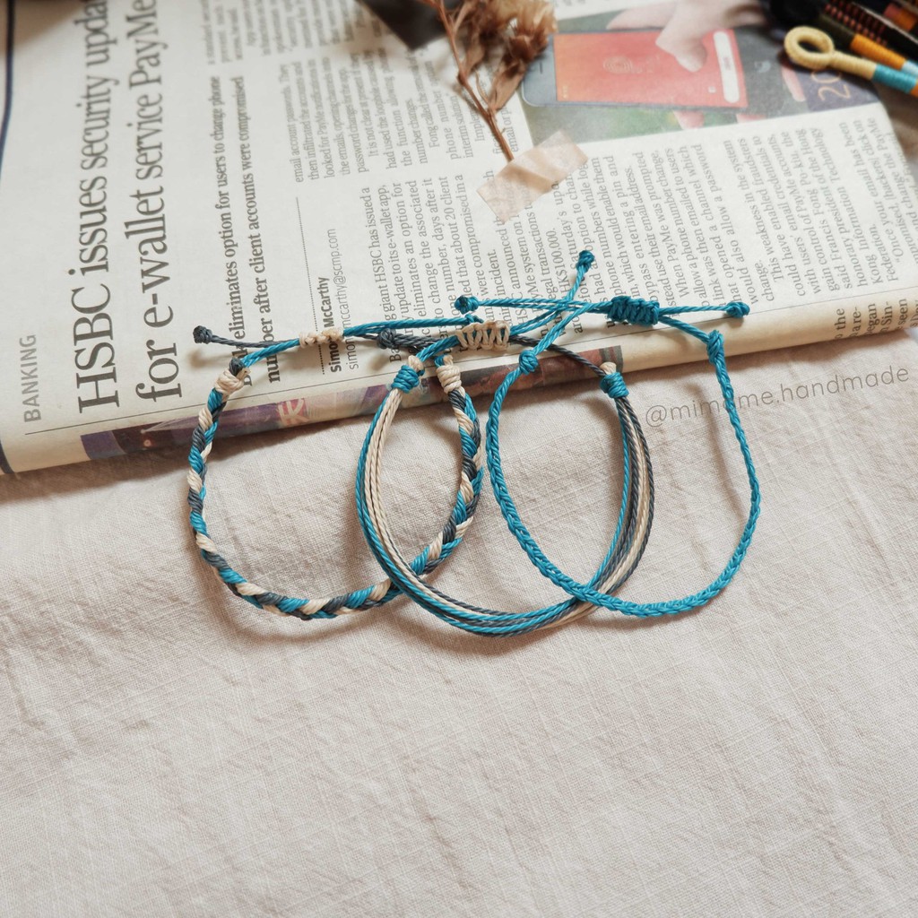 Set vòng wateproof phối màu xám xanh kem