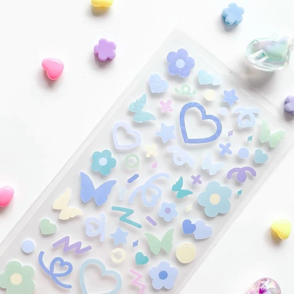 Sticker dán trang trí hình hoa và bướm đáng yêu