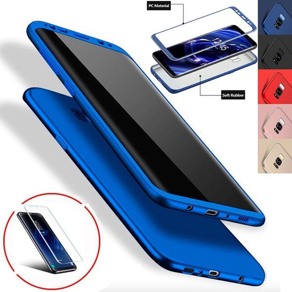 Ốp lưng 360 mờ kết thúc Vỏ cứng Kính cường lực bảo vệ màn hình cho samsung s7 s8 s9 plus note 8 9