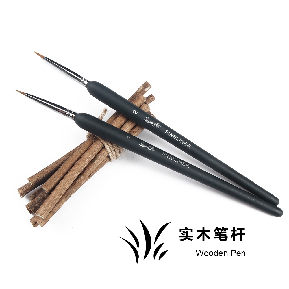 1 Cọ Sơn Móng Tay Cán Gỗ Và Kim Loại Watercolor nail polish brush details brush